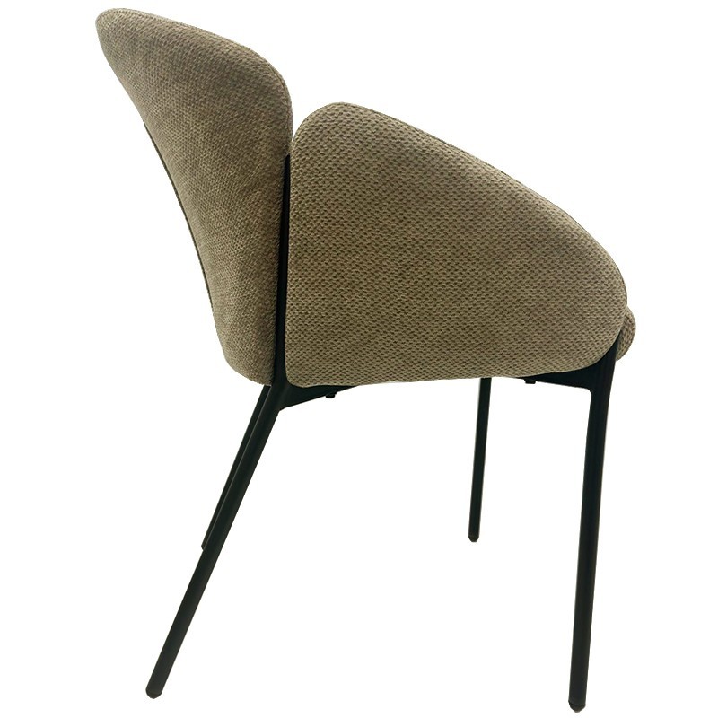 Sillón GIORGIO, metal, tapizado chenilla marrón visón-1