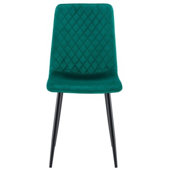 Silla LUCIA NEW, metal, tapizado velvet verde oscuro 2