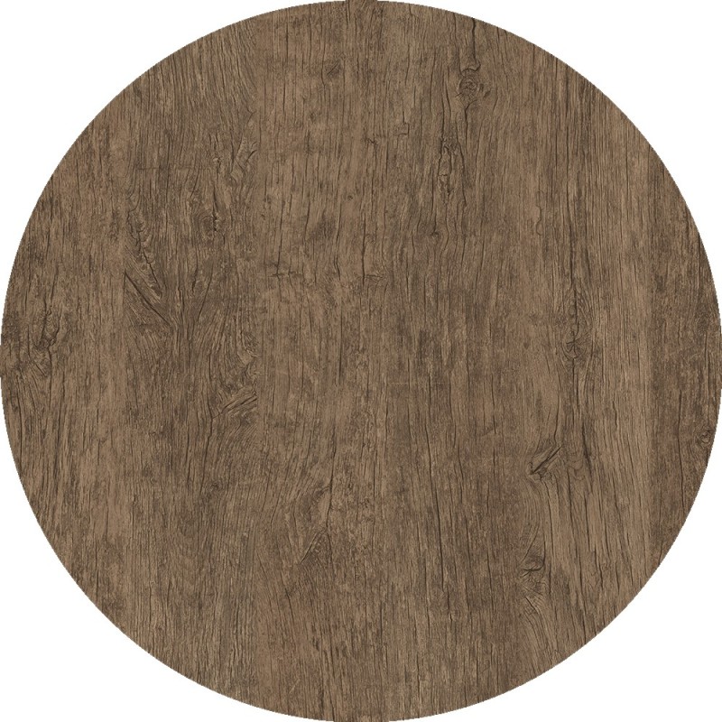 Tablero de mesa Werzalit WER-WOODART, Roble R.Oscuro 4510, 70 cms de diámetro