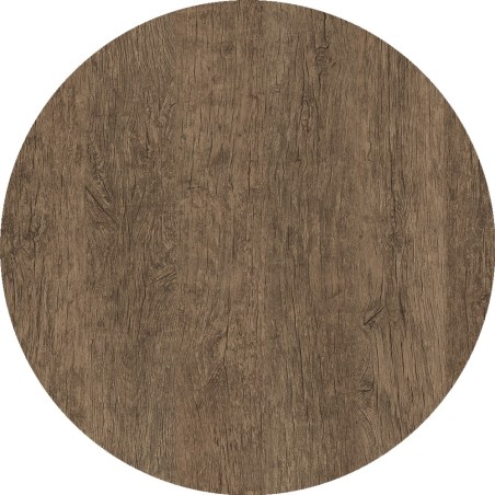 Tablero de mesa Werzalit WER-WOODART, Roble R.Oscuro 4510, 80 cms de diámetro