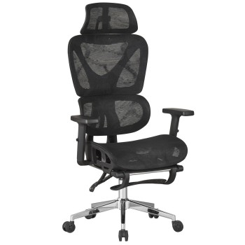 Sillón de oficina LORRIS, alto, ergonómico, malla negra
