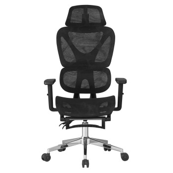 Sillón de oficina LORRIS, alto, ergonómico, malla negra 2