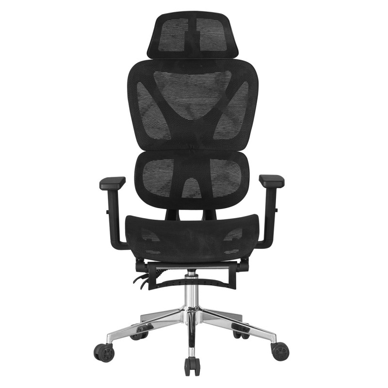 Sillón de oficina LORRIS, alto, ergonómico, malla negra-0
