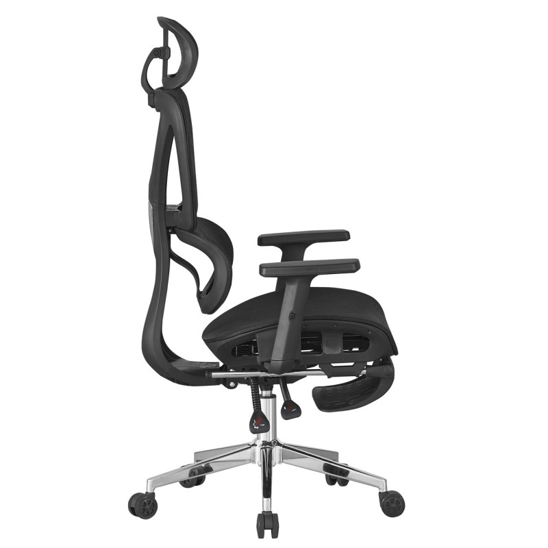 Sillón de oficina LORRIS, alto, ergonómico, malla negra-1