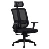 Sillón de oficina VITRÉ, alto, negro, malla y asiento negro