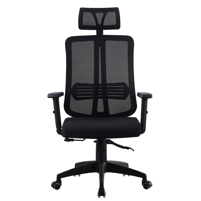 Sillón de oficina VITRÉ, alto, negro, malla y asiento negro-0