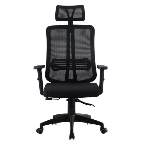 Sillón de oficina VITRÉ, alto, negro, malla y asiento negro-0