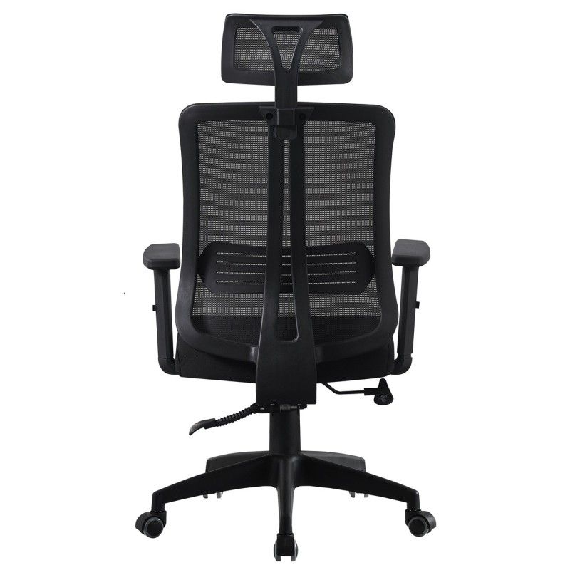 Sillón de oficina VITRÉ, alto, negro, malla y asiento negro-2
