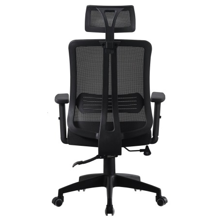 Sillón de oficina VITRÉ, alto, negro, malla y asiento negro-2
