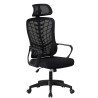 Sillón de oficina MELLAC, alto, negro, malla y asiento negro