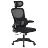 Sillón de oficina BERNAY, alto, negro, malla y asiento negro