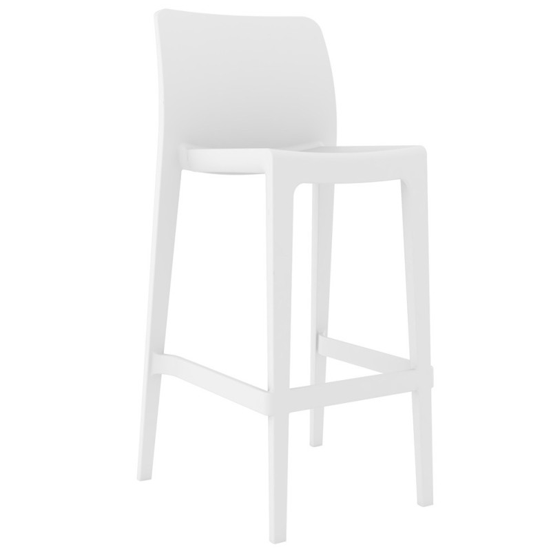 Taburete LITORAL, apilable, polipropileno blanco