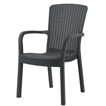 Sillón ARUBA, apilable, polipropileno marrón chocolate