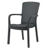 Sillón ARUBA, apilable, polipropileno marrón chocolate