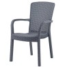 Sillón ARUBA, apilable, polipropileno gris