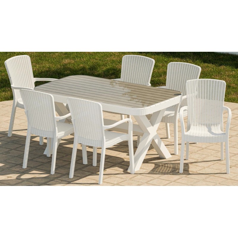 Sillón ARUBA, apilable, polipropileno blanco-0