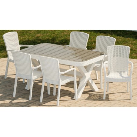 Sillón ARUBA, apilable, polipropileno blanco-0