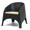 Sillón SURF, apilable, polipropileno marrón chocolate, cojín beige