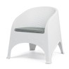 Sillón SURF, apilable, polipropileno blanco, cojín gris