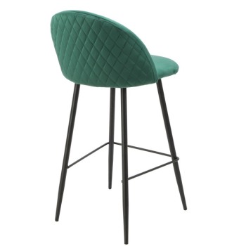 Taburete MAGDA NEW, metal, tapizado velvet verde 2