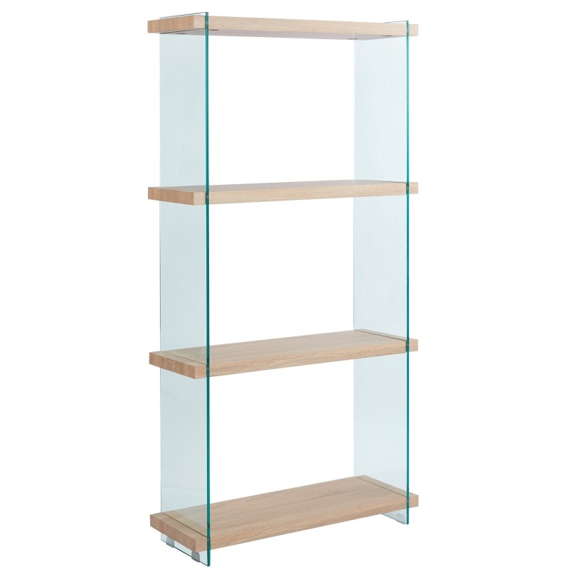 Estantería OSIRIS NEW, madera, cristal templado, 84x30x165 cms