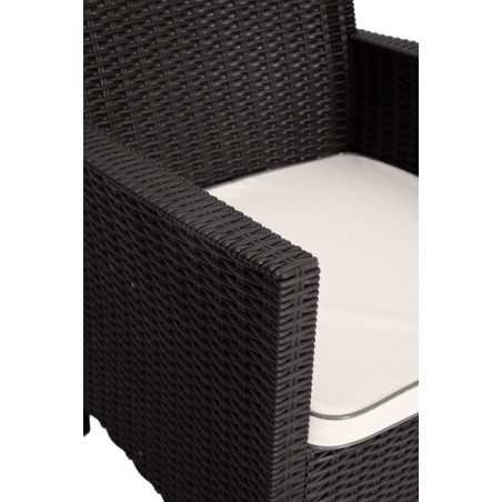 Sillón ADRIATICO, polipropileno marrón chocolate, cojín beige-2