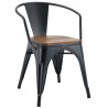 Sillón TOL EK WOOD, acero, negro, asiento madera
