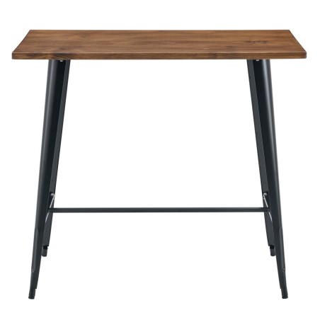Mesa alta TOL EK WOOD, acero, madera, negra, 120 x 60 cms-0