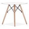 Mesa STAR, base madera, tapa blanca, 100 cms de diámetro