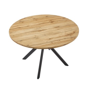 Mesa OLITE 120R, metal, madera, 120 cms de diámetro 2