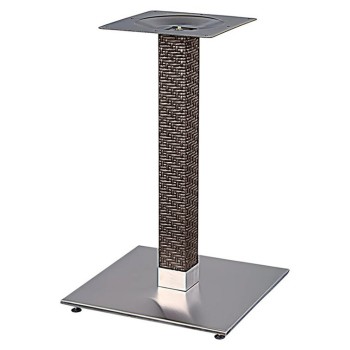 Base de mesa OLBY 72, columna revestida, base de acero de 8 mm. 45 x 45 cm, altura 72 cms