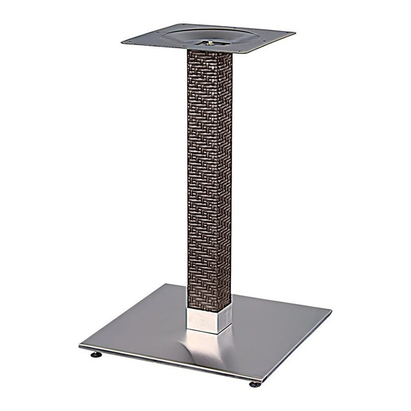 Base de mesa OLBY 72, columna revestida, base de acero de 8 mm. 45 x 45 cm, altura 72 cms