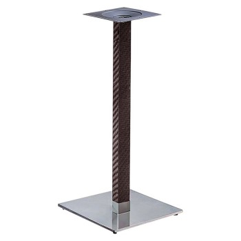 Base de mesa OLBY 110, alta, columna revestida, base de acero de 8 mm. 45 x 45 cm, altura 110 cms