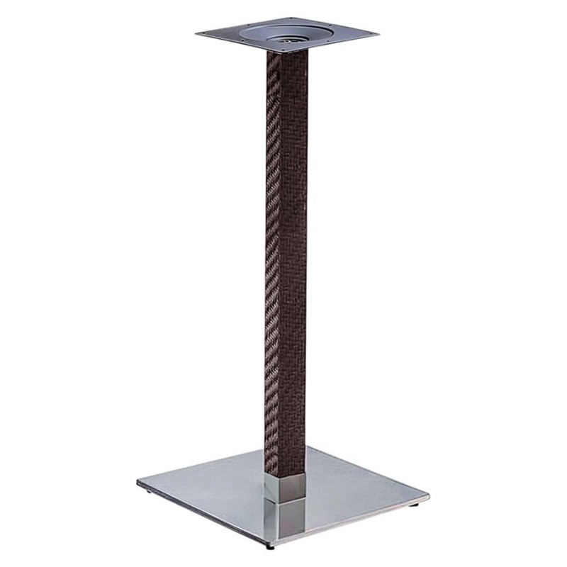 Base de mesa OLBY 110, alta, columna revestida, base de acero de 8 mm. 45 x 45 cm, altura 110 cms