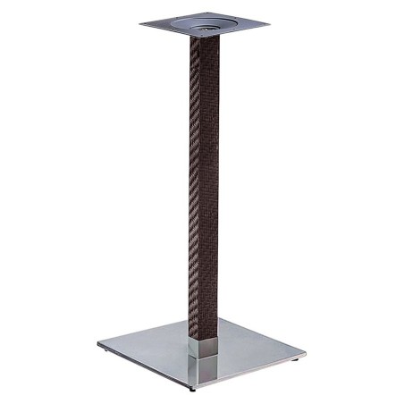 Base de mesa OLBY 110, alta, columna revestida, base de acero de 8 mm. 45 x 45 cm, altura 110 cms