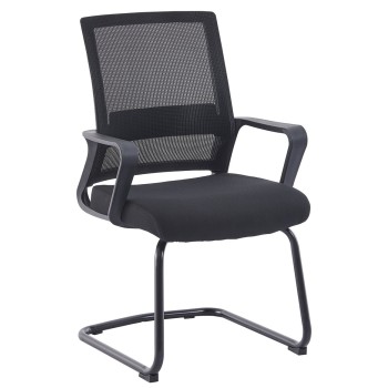 Sillón de oficina SURICE, fijo de patín, malla negra