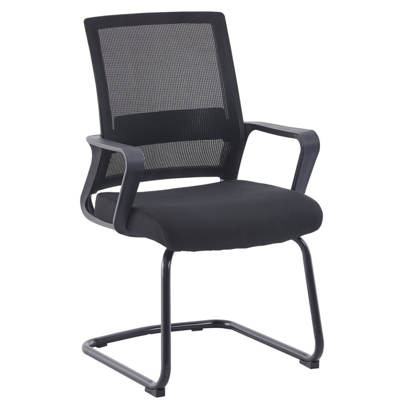Sillón de oficina SURICE, fijo de patín, malla negra