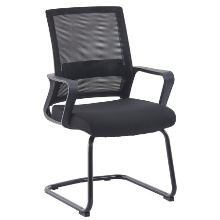 Sillón de oficina SURICE, fijo de patín, malla negra