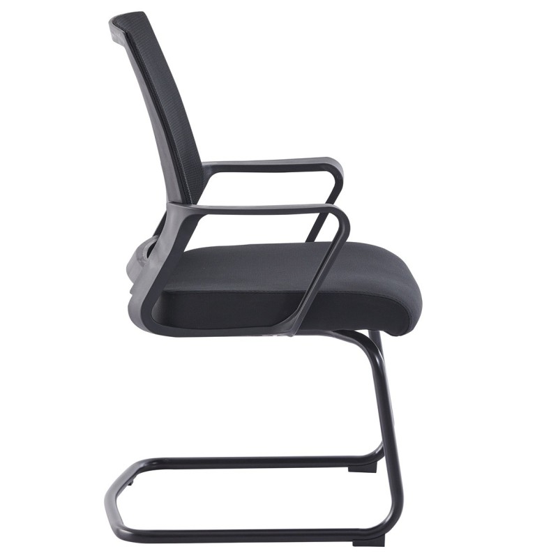 Sillón de oficina SURICE, fijo de patín, malla negra-0