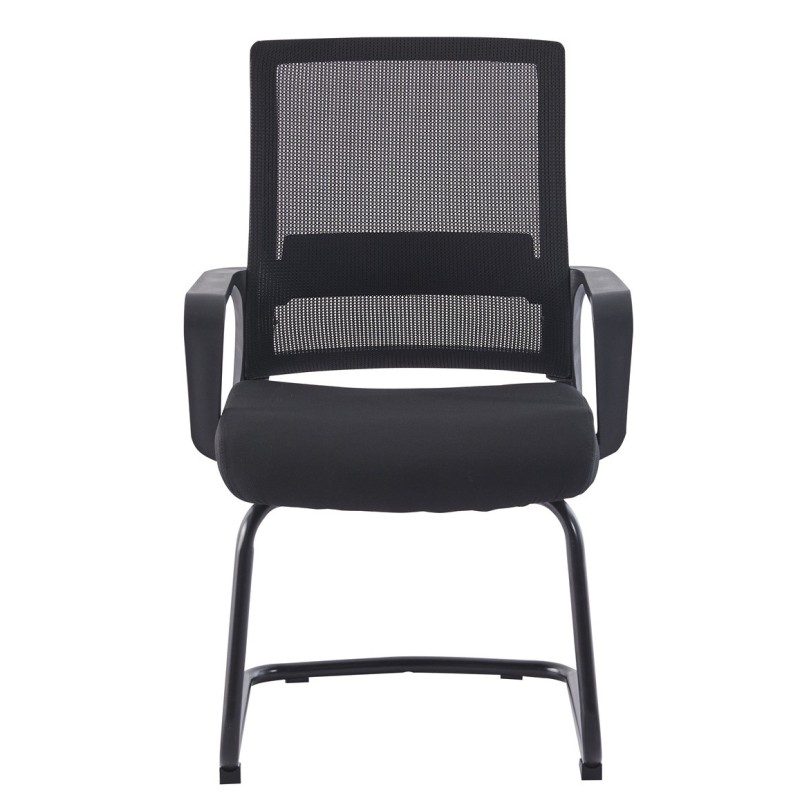 Sillón de oficina SURICE, fijo de patín, malla negra-2