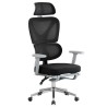 Sillón de oficina DURBUY, alto, ergonómico, gris, malla negra