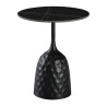 Mesa CAVEZZO, baja, negra, tapa cerámica mármol negro, 50 cms de diámetro