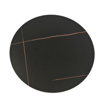 Mesa CAVEZZO, baja, negra, tapa cerámica mármol negro, 50 cms de diámetro 2