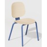 Silla COLMAR, apilable, azul, contrachapado revestido con HPL, color natural