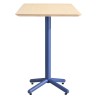 Mesa COLMAR, alta, azul, tapa de contrachapado revestido con HPL, color natural, 70 x 70 cms