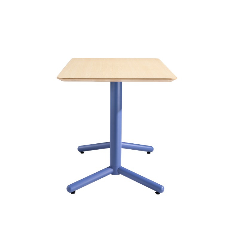 Mesa COLMAR, azul, tapa de contrachapado revestido con HPL, color natural, 120 x 70 cms-0