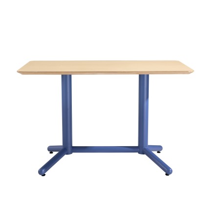 Mesa COLMAR, azul, tapa de contrachapado revestido con HPL, color natural, 120 x 70 cms-1