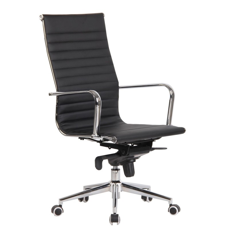 Sillón de oficina ROTERDAM, alto, similpiel negro