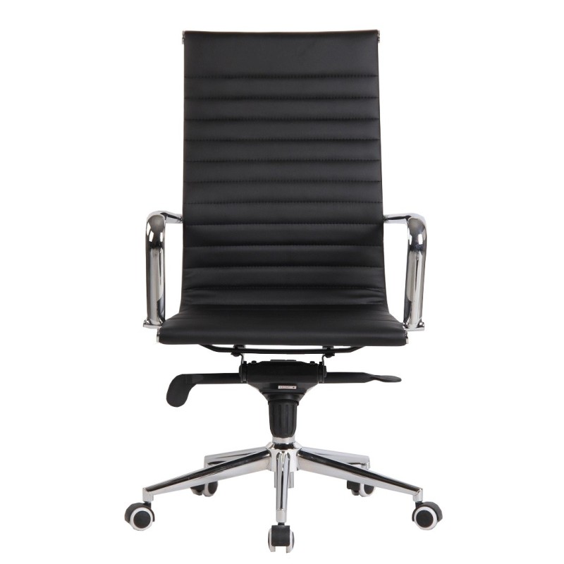 Sillón de oficina ROTERDAM, alto, similpiel negro-0