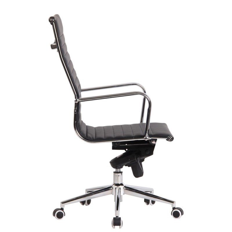 Sillón de oficina ROTERDAM, alto, similpiel negro-1